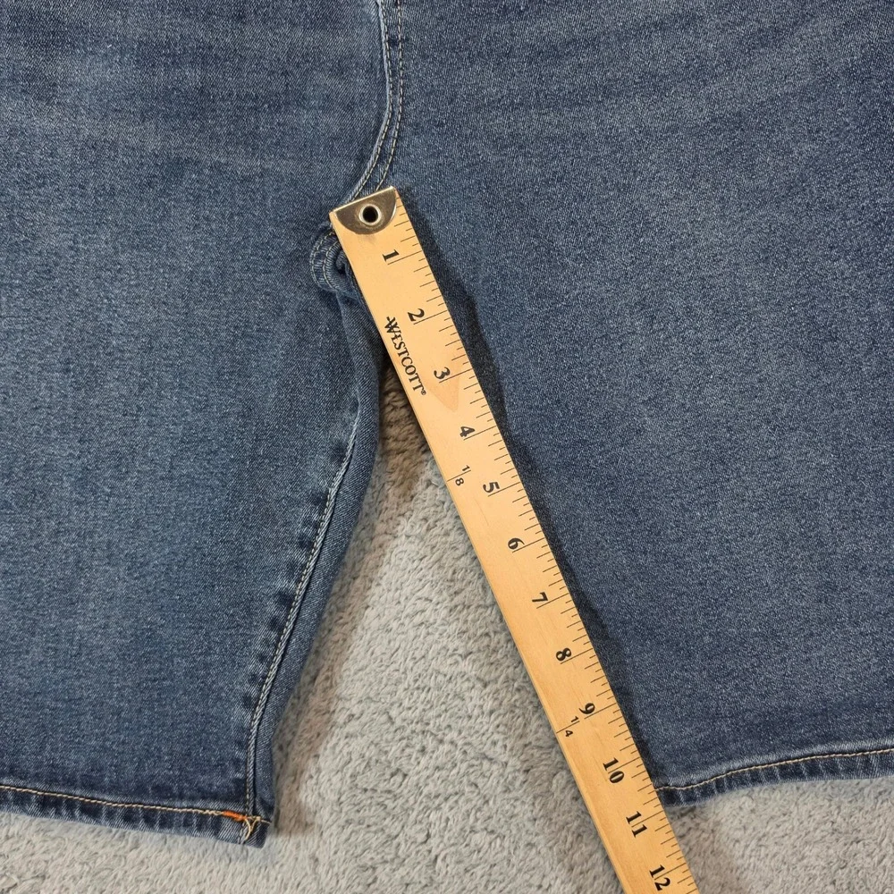 True Religion Ricky Denim Shorts Men 32 Blue Relaxed Straight Horseshoe Flap Pkt